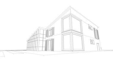 Ev kavramı kroki 3d çizim