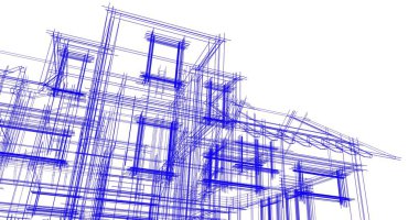 Ev kavramı kroki 3d çizim