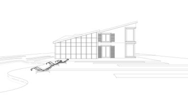 Ev kavramı kroki 3d çizim