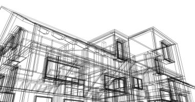 Ev kavramı kroki 3d çizim