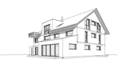 Ev kavramı kroki 3d çizim