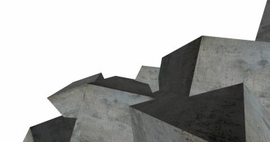 3D soyut beton küp arka plan 