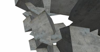 3D soyut beton küp arka plan 
