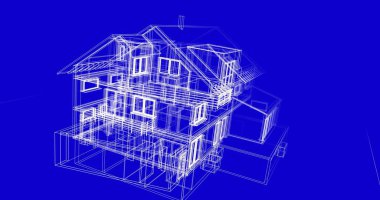 Ev kavramı kroki 3d çizim