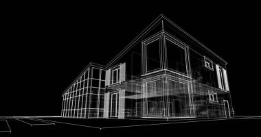 Ev kavramı kroki 3d çizim