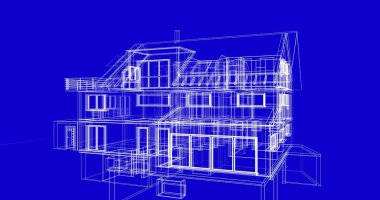 Ev kavramı kroki 3d çizim