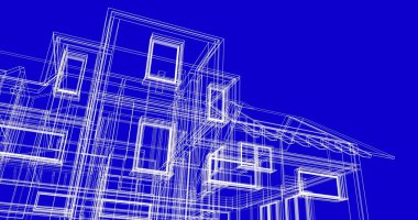 Ev kavramı kroki 3d çizim