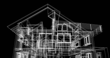 Ev kavramı kroki 3d çizim