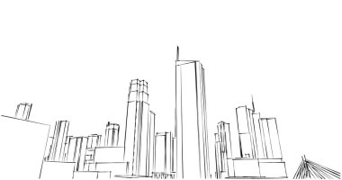 şehir mimarisi ve binalar 3D çizimi 