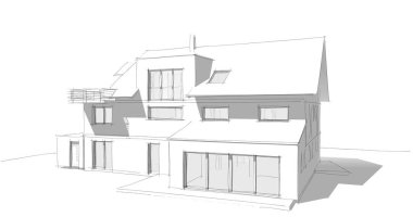 Ev kavramı kroki 3d çizim