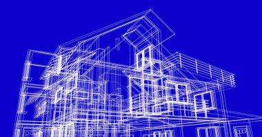 Ev kavramı kroki 3d çizim