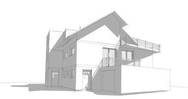 Ev kavramı kroki 3d çizim