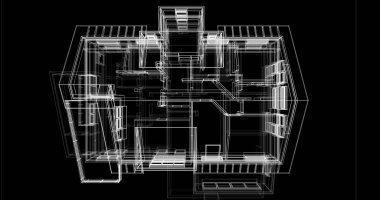 Ev kavramı kroki 3d çizim