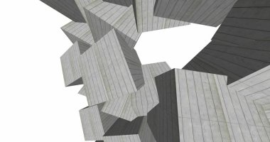 3D soyut beton küp arka plan 