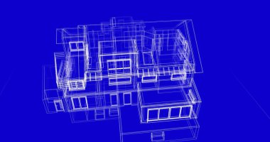 Ev kavramı kroki 3d çizim