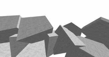 3D soyut beton küp arka plan 