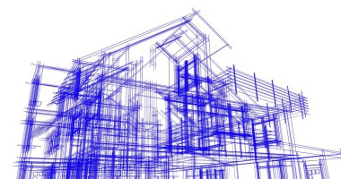 Ev kavramı kroki 3d çizim