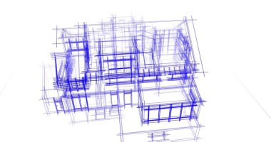 Ev kavramı kroki 3d çizim