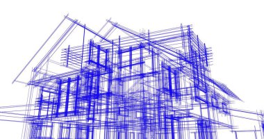 Ev kavramı kroki 3d çizim
