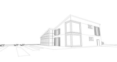 Ev kavramı kroki 3d çizim