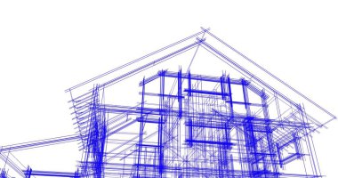 Ev kavramı kroki 3d çizim