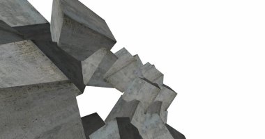 3D soyut beton küp arka plan 
