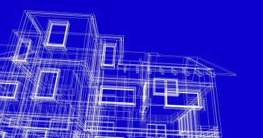 Ev kavramı kroki 3d çizim