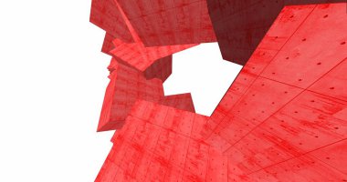 3D soyut beton küp arka plan 