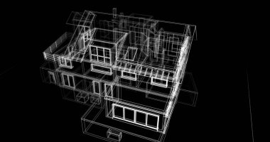 Ev kavramı kroki 3d çizim
