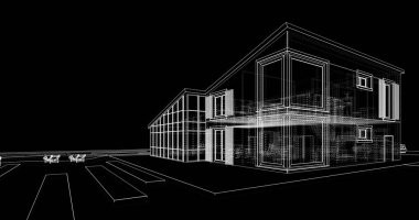 Ev kavramı kroki 3d çizim