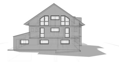 Ev kavramı kroki 3d çizim