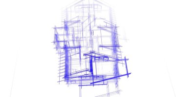 Ev kavramı kroki 3d çizim