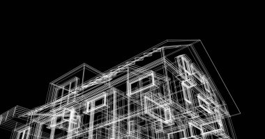 Ev kavramı kroki 3d çizim