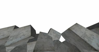 3D soyut beton küp arka plan 