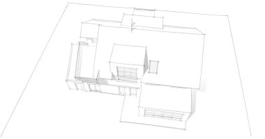 Ev kavramı kroki 3d çizim