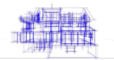 Ev kavramı kroki 3d çizim