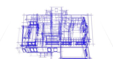 Ev kavramı kroki 3d çizim