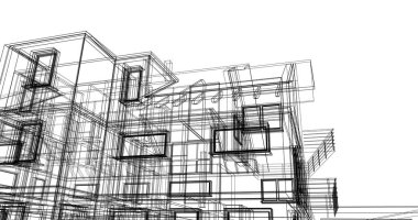 Ev kavramı kroki 3d çizim