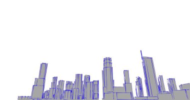 şehir mimarisi ve binalar 3D çizimi 