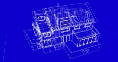 Ev kavramı kroki 3d çizim