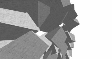 3D soyut beton küp arka plan 