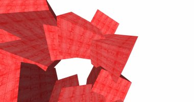 3D soyut beton küp arka plan 