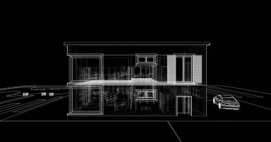 Ev kavramı kroki 3d çizim