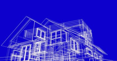 Ev kavramı kroki 3d çizim