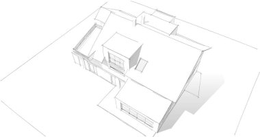 Ev kavramı kroki 3d çizim