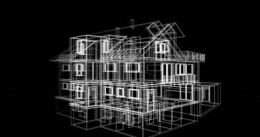 Ev kavramı kroki 3d çizim