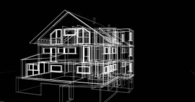 Ev kavramı kroki 3d çizim