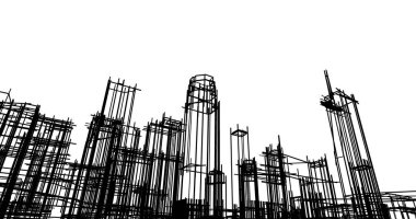 şehir mimarisi ve binalar 3D çizimi 