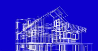 Ev kavramı kroki 3d çizim