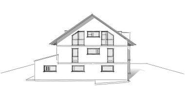 Ev kavramı kroki 3d çizim